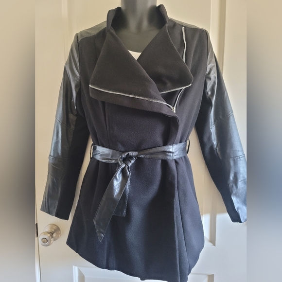 Fleece & Faux Leather Jacket - Picture 3 of 13